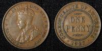 Australia 1 Penny Australia George V Copper 1927 Melbourne Mint KM# 23 (27 694) -