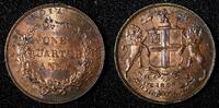 India 1/4 Anna India-British Victoria Copper 1858 UNC Mint Luster KM# 463.1 (27 697) -