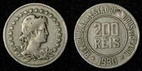 Brazil 200 Reis BRAZIL Copper-Nickel 1930 Liberty 25mm KM# 519 (27 800) -