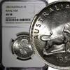 Australia 1954 Florin Australia Silver Royal Visit of Elizabeth II NGC AU58 KM# 55 (014) -