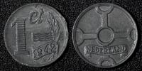 Netherlands 1 Cent Netherlands German Occupation Zinc 1942 WWII ISSUE KM# 170 (27 955) -