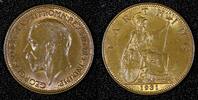 United Kingdom 1931 Farthing Great Britain George V Bronze UNC KM# 825 (27 982) -