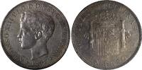 Philippines 1897 Peso Philippines Alfonso XIII Silver aUNC Nice Toned KM# 154 (28 103) -