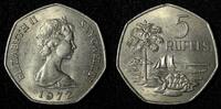 United Kingdom 5 Rupees Seychelles Elizabeth II Copper-Nickel 1972 KM# 19 (28 116) -