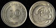 Singapore 20 Cents Singapore Copper-Nickel 1969 Swordfish KM# 4 (28 114) -
