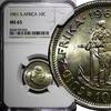 South Africa 10 Cents South Africa Silver Jan van Riebeeck 1961 NGC MS65 1st Year KM# 60 (43) -
