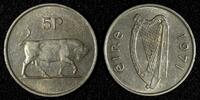 Ireland 5 Pence Ireland Republic Copper-Nickel 1971 Bull KM# 22 (28 025) -
