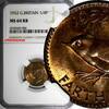United Kingdom 1952 Farthing Great Britain George VI Bronze NGC MS64 RB KM# 867 (086) -