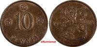 Finland Copper 1934 10 Penniä Helsinki Mint UNC Condition KM# 24 (17 426) SPL