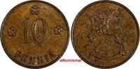 Finland Copper 1930 10 Penniä aUNC Condition KM# 24 (17 472)