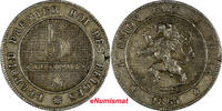 Belgium 5 Centimes BELGIUM Leopold I Copper-Nickel 1864 VF SCARCE DATE KM# 21(10 398) -
