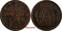 Germany 1 Pfennig Germany SAXONY-ALBERTINE 1799 OVERDATE 1780 KM# 1000 SCARCE (8564) -