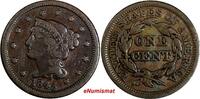 United States Large Cent US Copper 1845 Braided Hair 1C (13 709) -
