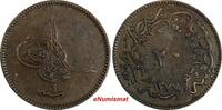 Turkey 20 Para Turkey Abdul Aziz Copper AH1277/4 (1864) 32 mm KM# 701 (18 509) -