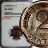 Latvia 2 Santimi 1939 LATVIA Bronze 1939  NGC MS64 RB 1 YEAR TYPE Mint L... 64,42 EUR  + 12,88 EUR frais d'envoi