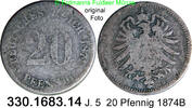 Kaiserreich 20 Pfennig J.5 Simmerl . 330.1683.14 -