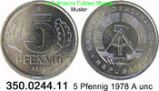 DDR Deutschland 5 Pfennig J. 1509 . 350.0244.11 -