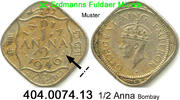 India Indien 1/2 Anna *70 KM535 . 404.0074.13 -