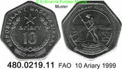 Madagaskar 10 Ariary *30 KM27 FAO Torfstechen . 480.0219.11 -