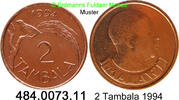 Malawi 2 Tambala *15b KM8.2a Vogel Paradieswitwe . 484.0073.11 -