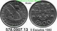Portugal 5 Escudos *49 KM591 Karavelle . 578.0907.13 -