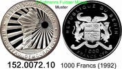 Benin Dahomey 1000 Francs *10 KM2 Landkarte vor Sonne . 152.0072.10 -