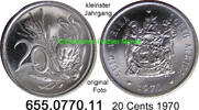 Südafrika Republik 20 Cents *125 KM86 Kleinster Jahrgang . 655.0770.11 -