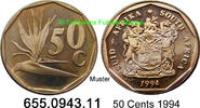 Südafrika 50 Cents *174 KM137 Strelizia . 655.0943.11 -