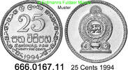 Sri Lanka 25 Cents *79.2 KM141.2 Riffelrand . 666.0167.11 -