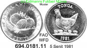 Tonga 5 Seniti *53 KM68 FAO WFD Huhn . 694.0181.11 -