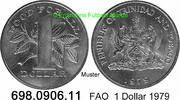 Trinidad und Tobago 1 Dollar *37 KM38 FAO Schiffe im Wappen . 698.0906.11 -