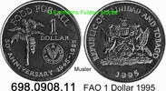 Trinidad und Tobago 1 Dollar *57 KM61 50 Jahre FAO . 698.0908.11 -