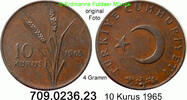 Türkei 10 Kurus *406 KM891.1 -- 4 Gramm . 709.0236.13 -