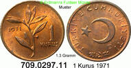 Türkei 1 Kurus *404a KM895a – 1,3 Gramm . 709.0297.11 -