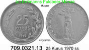 Türkei 25 Kurus *407a KM892.3 -- 4 Gramm . 709.0321.13 -