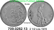 Türkei 2 1/2 Lira *410a KM893.2 -- 9 Gramm . 709.0282.13 -