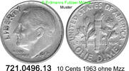 USA 1 Dime = 10 Cents *197 KM195 Roosevelt Dime . 721.0497.13 -