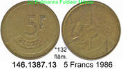 Belgium Belgien 5 Francs *132 KM164 . 146.1387.13 -