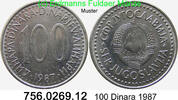 Jugoslawien Yugoslavia 100 Dinara *89 KM114 . 756.0269.12 -