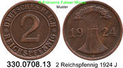 Germany Deutschland 2 Reichspfennig J.314 Ähren . 330.0708.13 -