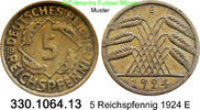 Weimarer Republik 5 Reichspfennig J.316 . 330.1064.13 -