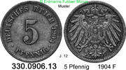 Deutschland Kaiserreich 5 Pfennig J.12 großer Adler . 330.0906.13 -