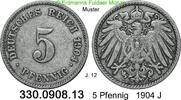 Deutschland Kaiserreich 5 Pfennig J.12 großer Adler . 330.0908.13 -