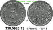 Deutschland Kaiserreich 5 Pfennig J.12 großer Adler . 330.0926.13 -