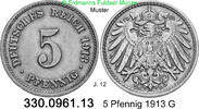 Deutschland Kaiserreich 5 Pfennig J.12 großer Adler . 330.0961.13 -