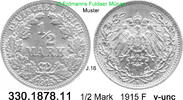 Deutschland Kaiserreich 1/2 Mark . . J.16 . . 330.1878.11 -