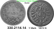Deutschland Kaiserreich 1 Mark . J.9 kleiner Adler . 330.2114.14 -