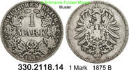 Deutschland Kaiserreich 1 Mark . J.9 kleiner Adler . 330.2118.14 -