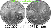 Germany Deutschland 5 DM Kursmünze Silber J. 387 . 337.0071.11 -