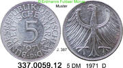 Deutschland BRD 5 DM J.387 5-DM 1971 D vz . 337.0059.12 -